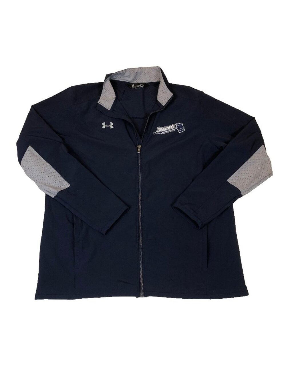 Brandies University Swimming Diving Under Armour Blue Zip Heat Gear Jacket Large